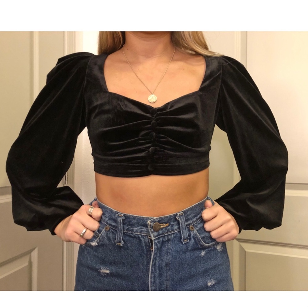 Romantic Rouched Adika Velvet Crop Top